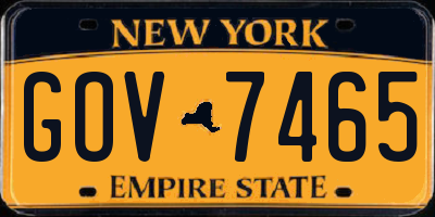 NY license plate GOV7465