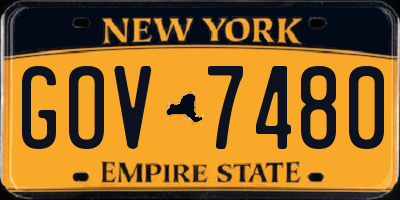 NY license plate GOV7480
