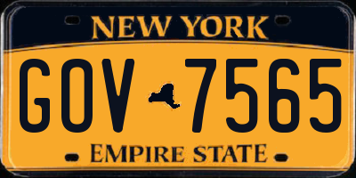NY license plate GOV7565