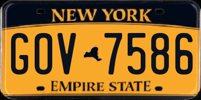 NY license plate GOV7586