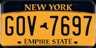 NY license plate GOV7697