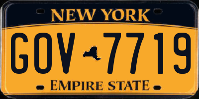 NY license plate GOV7719