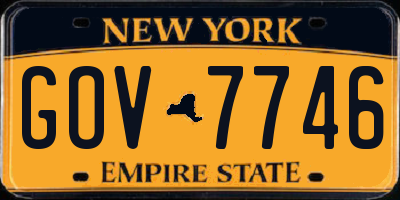 NY license plate GOV7746