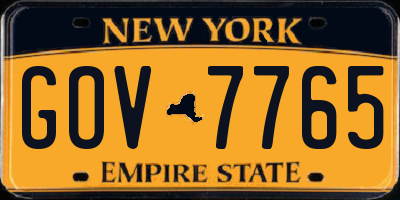 NY license plate GOV7765