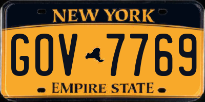 NY license plate GOV7769