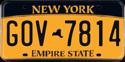 NY license plate GOV7814