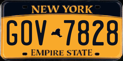 NY license plate GOV7828