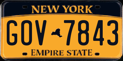 NY license plate GOV7843