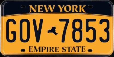 NY license plate GOV7853