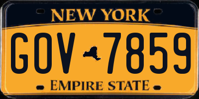 NY license plate GOV7859