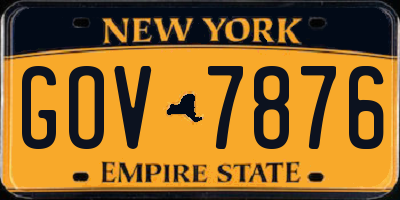 NY license plate GOV7876