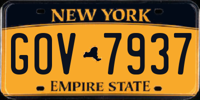 NY license plate GOV7937