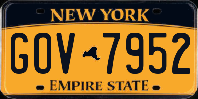 NY license plate GOV7952