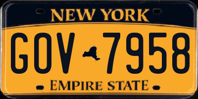 NY license plate GOV7958