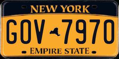 NY license plate GOV7970