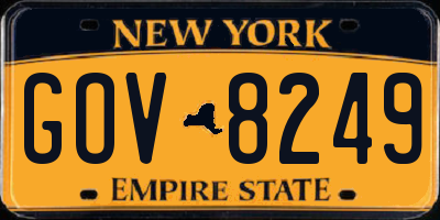 NY license plate GOV8249