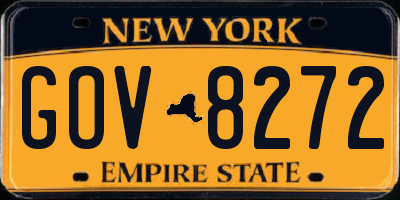 NY license plate GOV8272