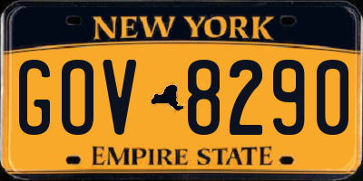 NY license plate GOV8290