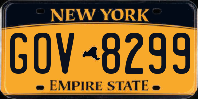 NY license plate GOV8299