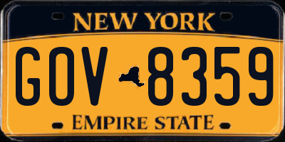 NY license plate GOV8359
