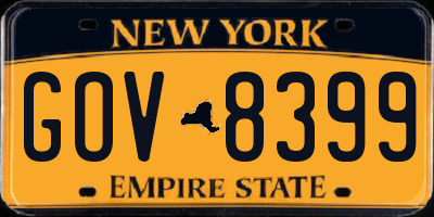 NY license plate GOV8399