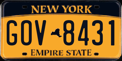 NY license plate GOV8431