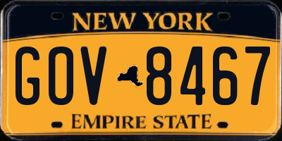NY license plate GOV8467