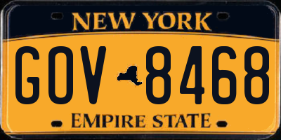 NY license plate GOV8468