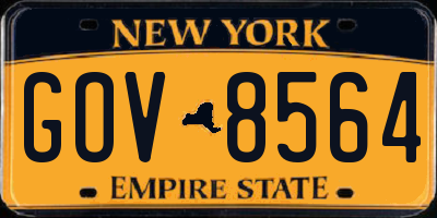 NY license plate GOV8564