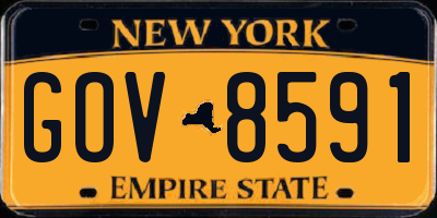NY license plate GOV8591
