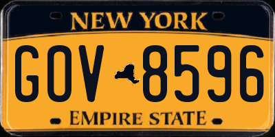 NY license plate GOV8596