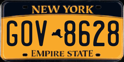 NY license plate GOV8628