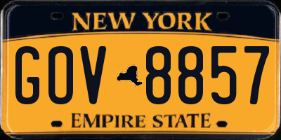 NY license plate GOV8857