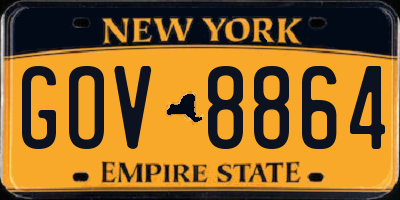 NY license plate GOV8864
