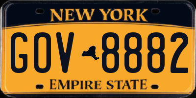 NY license plate GOV8882