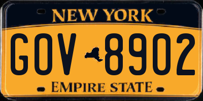 NY license plate GOV8902