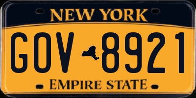 NY license plate GOV8921