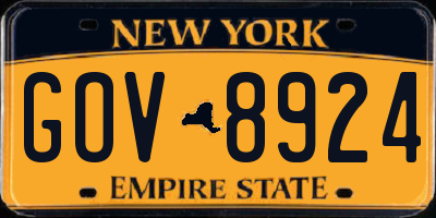 NY license plate GOV8924