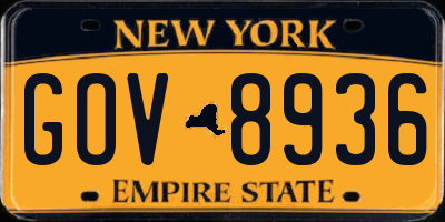 NY license plate GOV8936