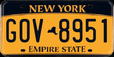NY license plate GOV8951