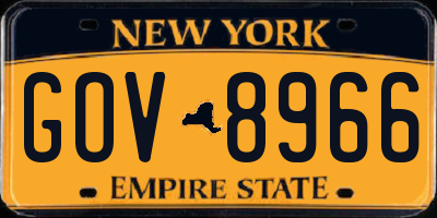 NY license plate GOV8966