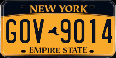 NY license plate GOV9014