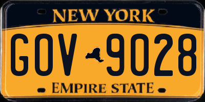 NY license plate GOV9028