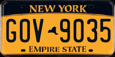 NY license plate GOV9035