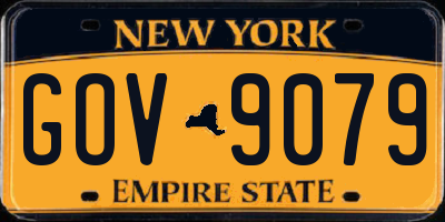 NY license plate GOV9079