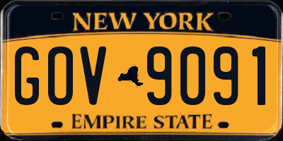 NY license plate GOV9091