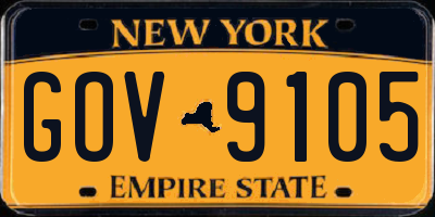 NY license plate GOV9105