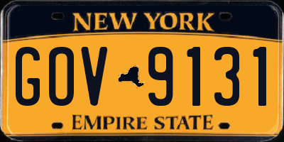 NY license plate GOV9131