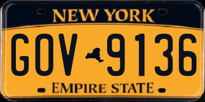 NY license plate GOV9136
