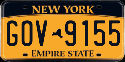 NY license plate GOV9155